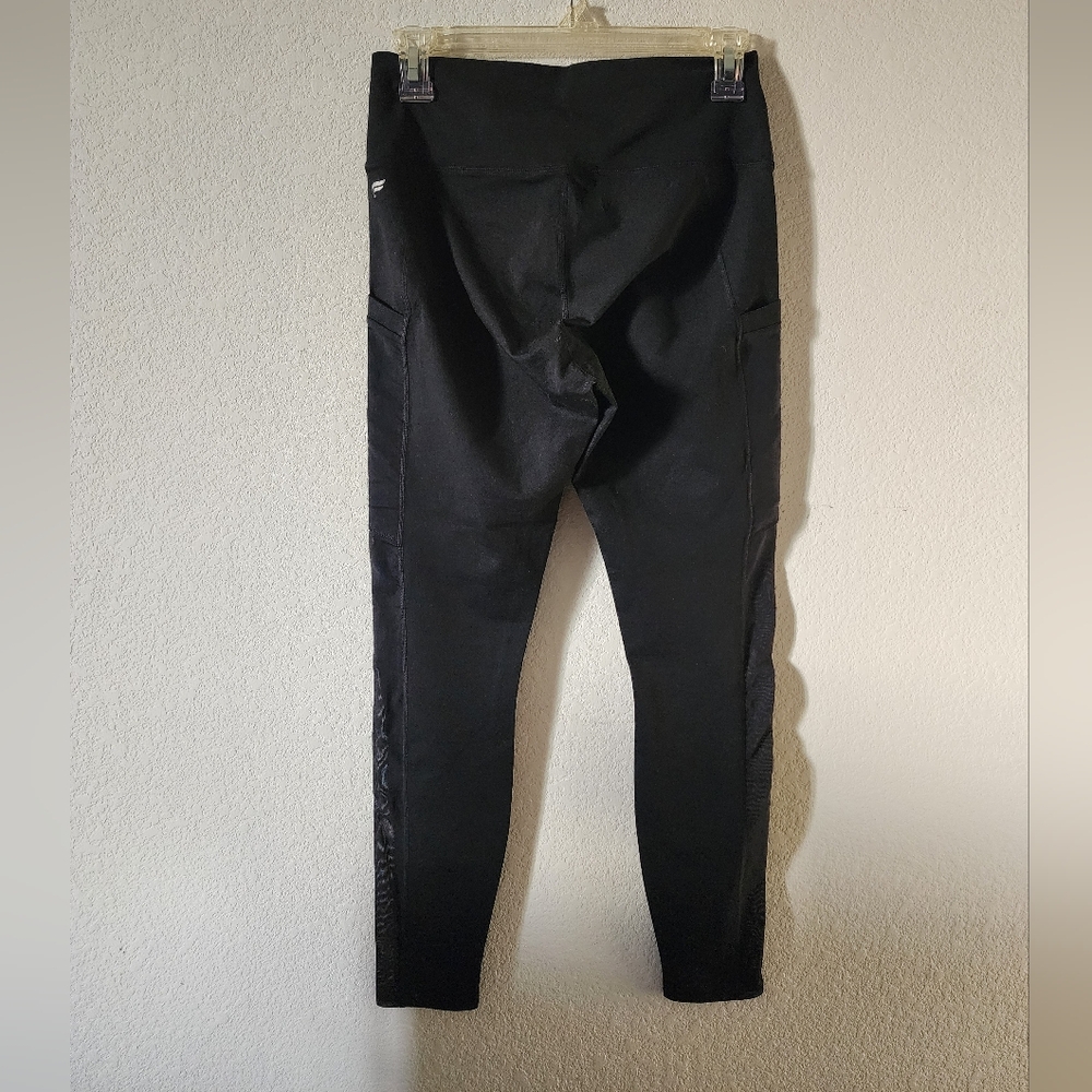 Fabletics Black PowerHold Mesh Sides Leggings Size: Medium - Picture 2 of 8